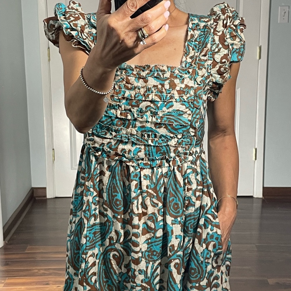 House of Harlow 1960 Teal Brown open back dress size XS NWT - Picture 6 of 15